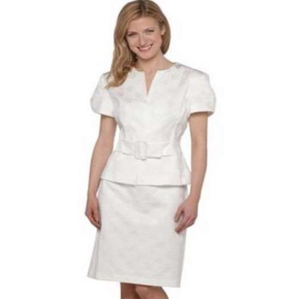 White Peplum Isabella Suit